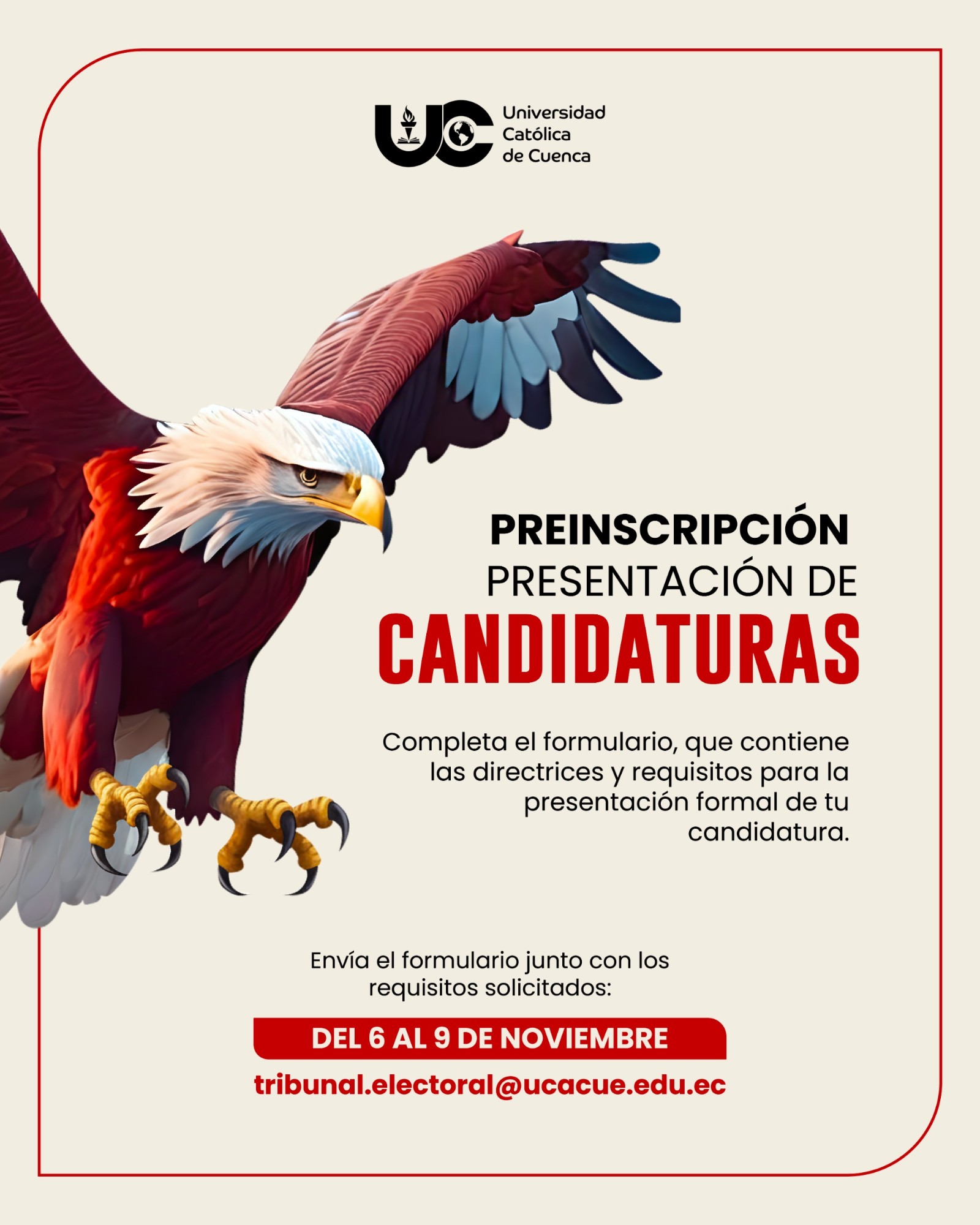 Preinscripción: presentación de candidaturas, del 6 al 9 de noviembre - Tribunal Electoral Universitario